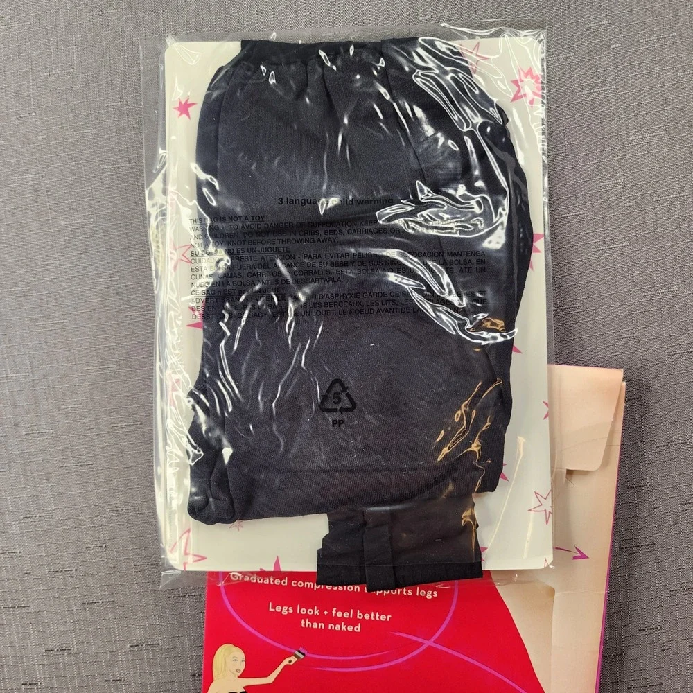 Spanx Sheers Leg Support Shaping Pantyhose Black Size A NEW Compression